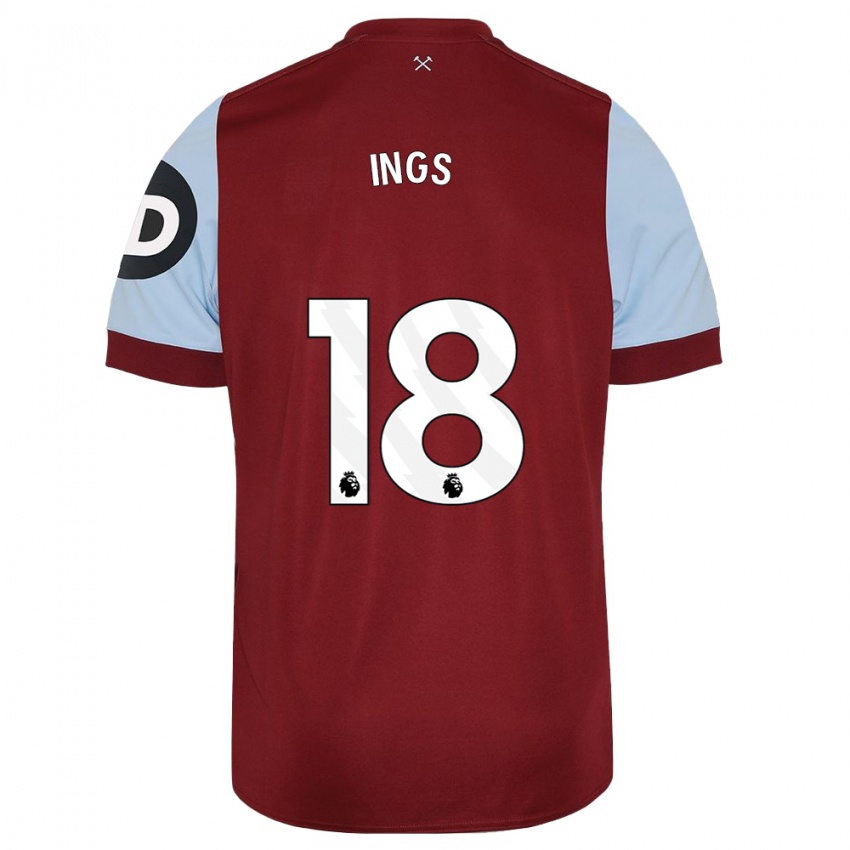 Kvinder Danny Ings #18 Rødbrun Hjemmebane Spillertrøjer 2023/24 Trøje T-Shirt