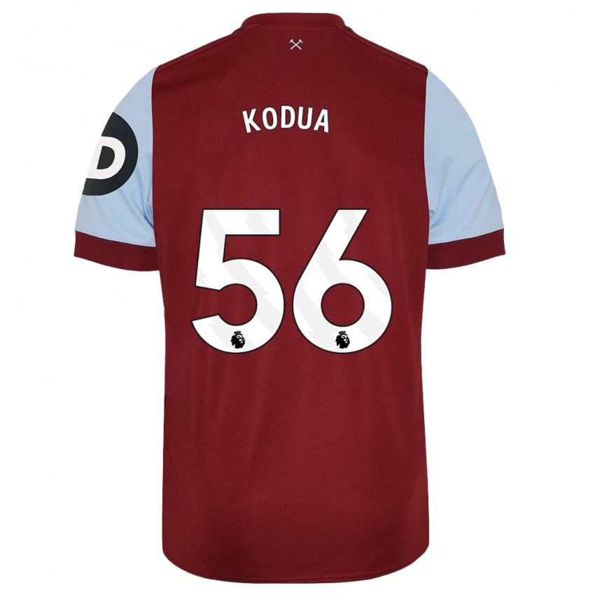 Kvinder Gideon Kodua #56 Rødbrun Hjemmebane Spillertrøjer 2023/24 Trøje T-Shirt