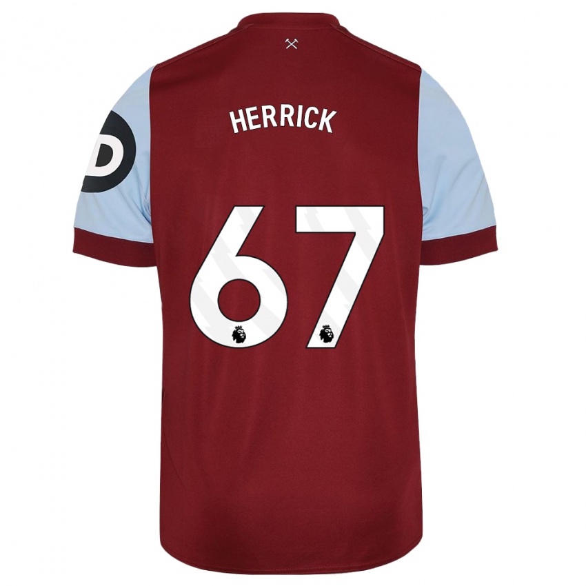 Kvinder Finlay Herrick #67 Rødbrun Hjemmebane Spillertrøjer 2023/24 Trøje T-Shirt