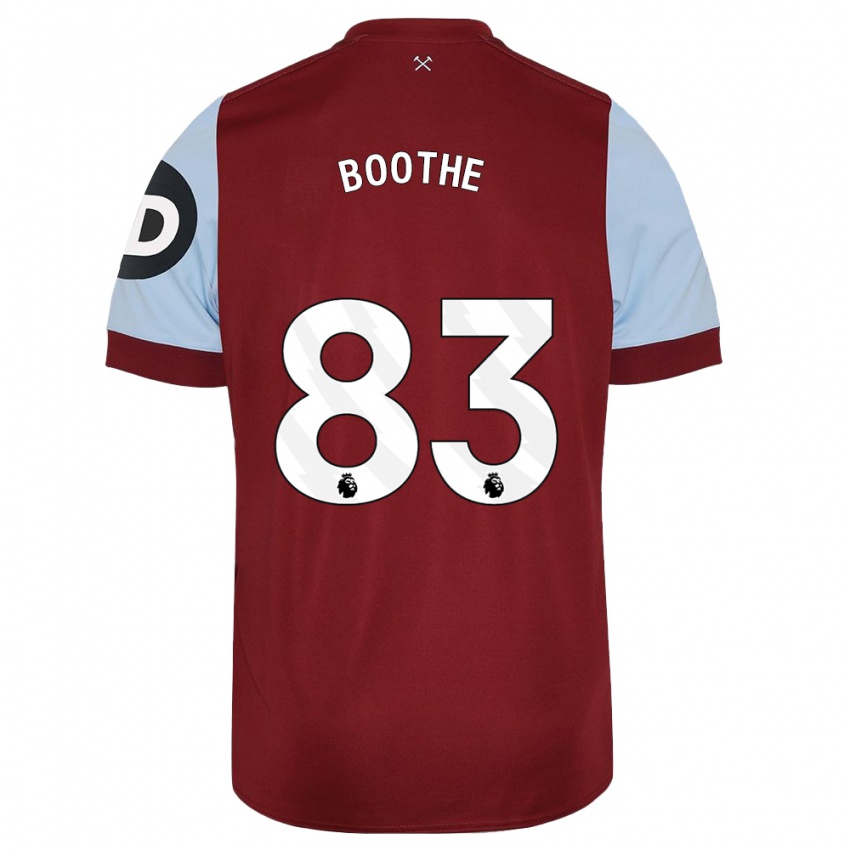 Kvinder Sebastian Boothe #83 Rødbrun Hjemmebane Spillertrøjer 2023/24 Trøje T-Shirt