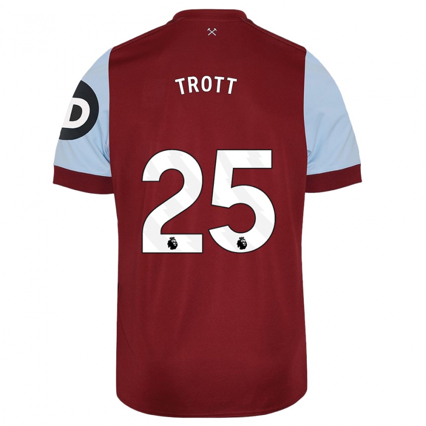 Kvinder Nathan Trott #25 Rødbrun Hjemmebane Spillertrøjer 2023/24 Trøje T-Shirt
