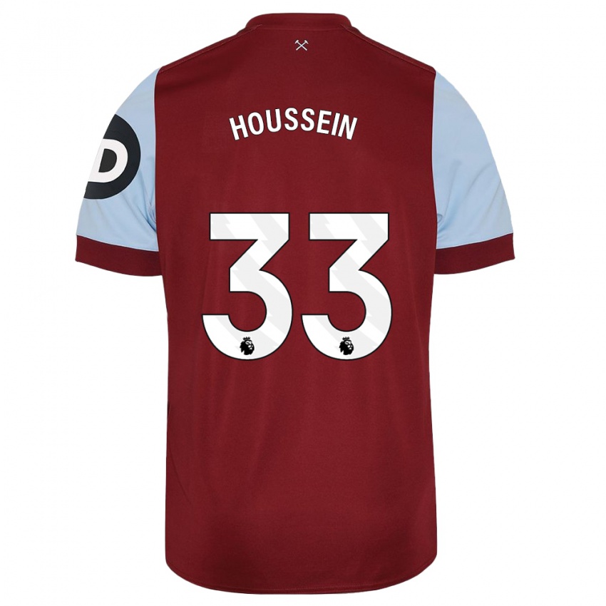 Kvinder Halle Houssein #33 Rødbrun Hjemmebane Spillertrøjer 2023/24 Trøje T-Shirt