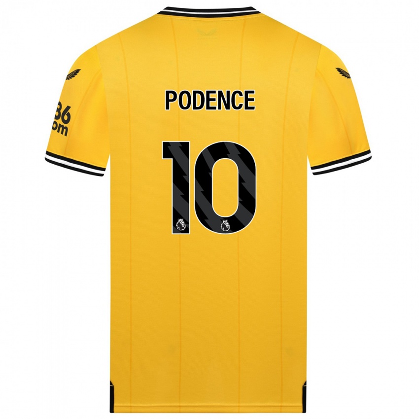 Kvinder Daniel Podence #10 Gul Hjemmebane Spillertrøjer 2023/24 Trøje T-Shirt