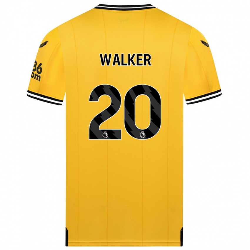 Kvinder Lowri Walker #20 Gul Hjemmebane Spillertrøjer 2023/24 Trøje T-Shirt