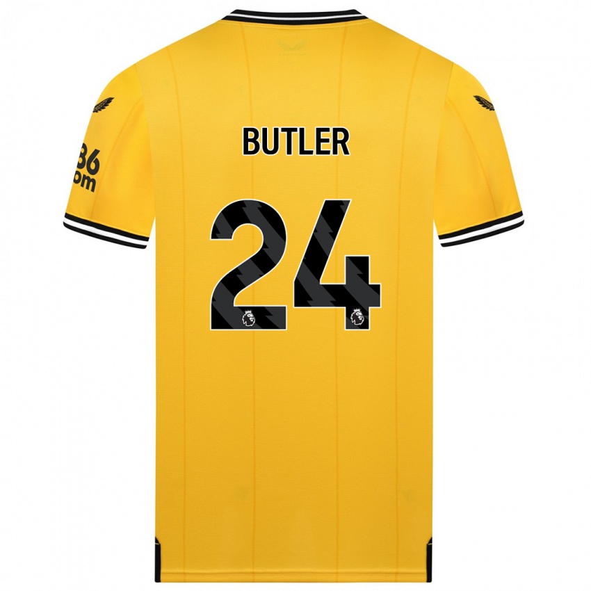 Kvinder Elli Butler #24 Gul Hjemmebane Spillertrøjer 2023/24 Trøje T-Shirt