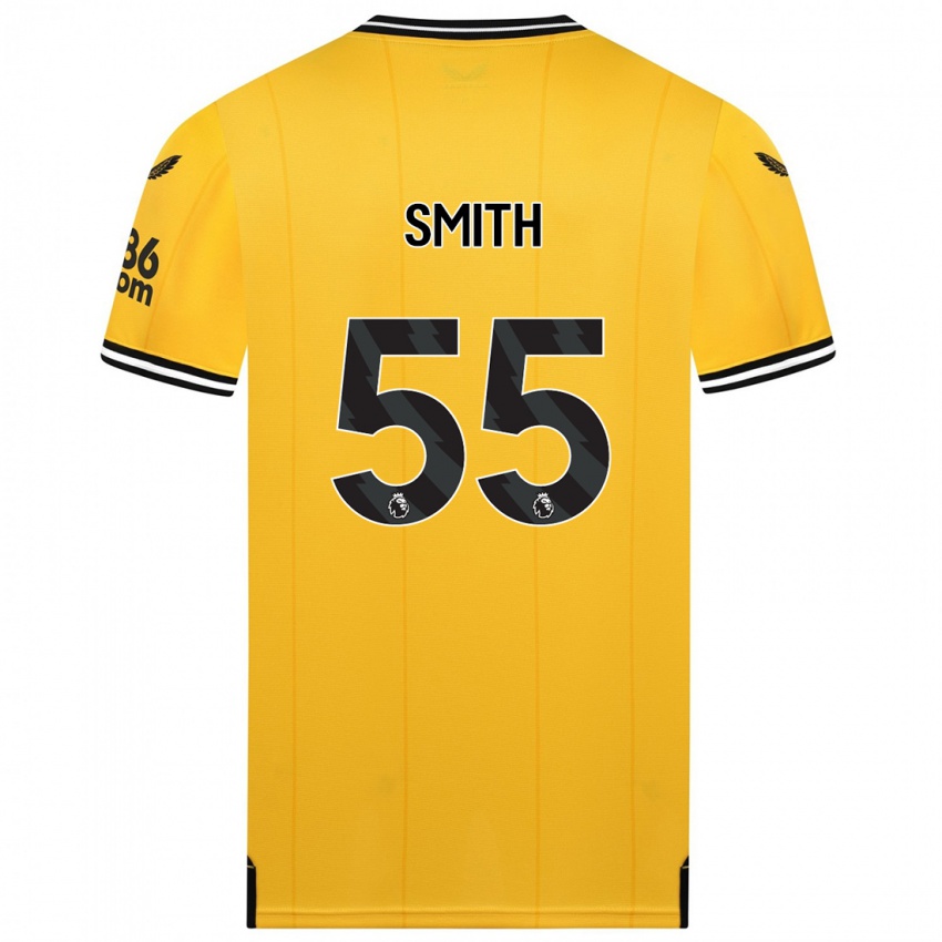 Kvinder Jackson Smith #55 Gul Hjemmebane Spillertrøjer 2023/24 Trøje T-Shirt