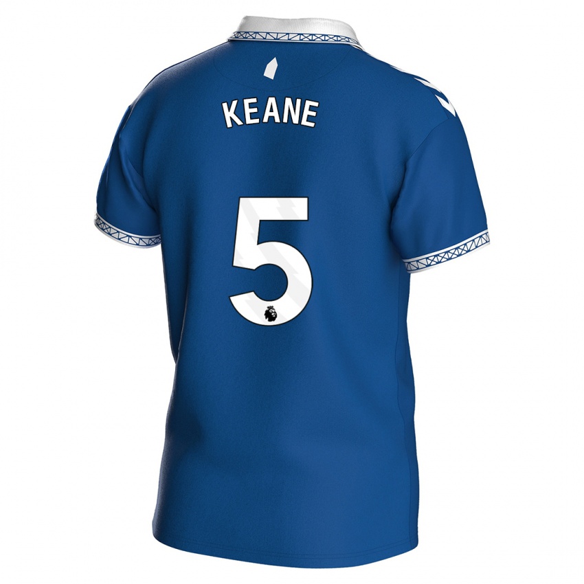 Kvinder Michael Keane #5 Kongeblå Hjemmebane Spillertrøjer 2023/24 Trøje T-Shirt