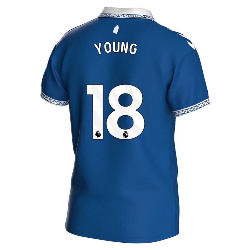 Kvinder Ashley Young #18 Kongeblå Hjemmebane Spillertrøjer 2023/24 Trøje T-Shirt