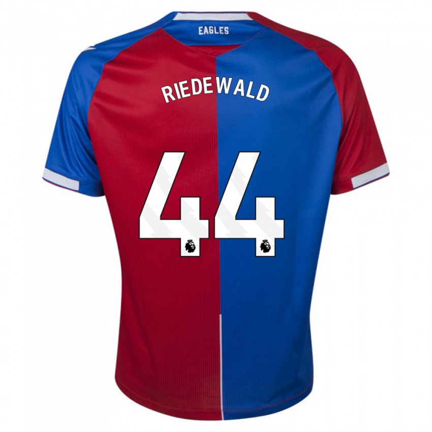 Kvinder Jairo Riedewald #44 Rød Blå Hjemmebane Spillertrøjer 2023/24 Trøje T-Shirt