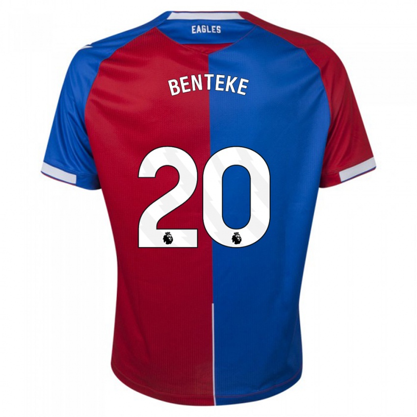 Kvinder Christian Benteke #20 Rød Blå Hjemmebane Spillertrøjer 2023/24 Trøje T-Shirt