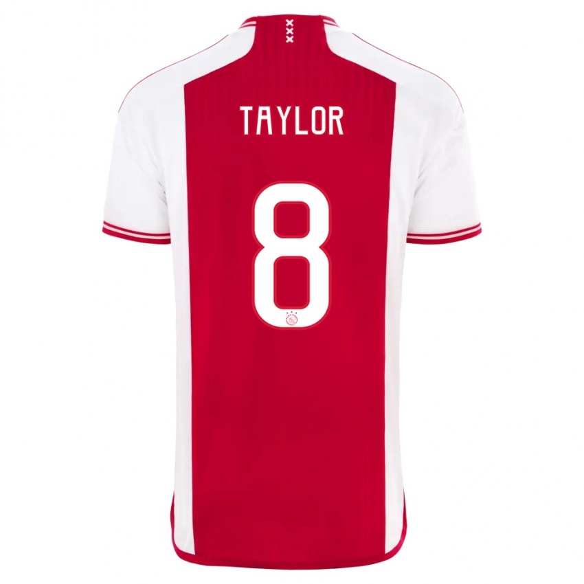 Kvinder Kenneth Taylor #8 Rød Hvid Hjemmebane Spillertrøjer 2023/24 Trøje T-Shirt