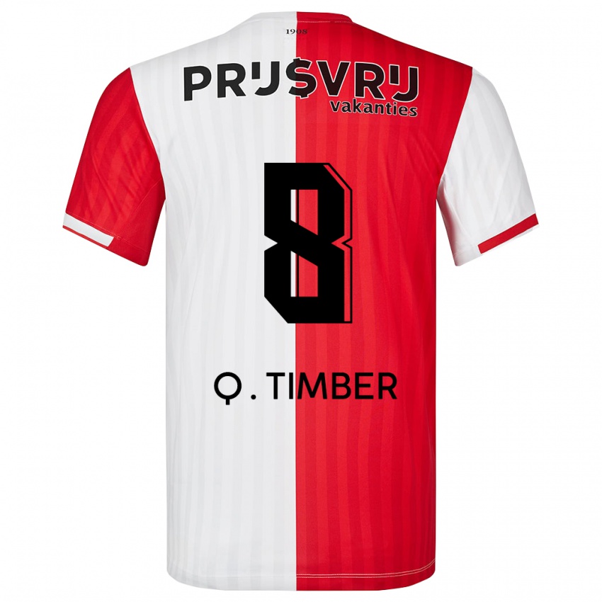 Kvinder Quinten Timber #8 Rød Hvid Hjemmebane Spillertrøjer 2023/24 Trøje T-Shirt