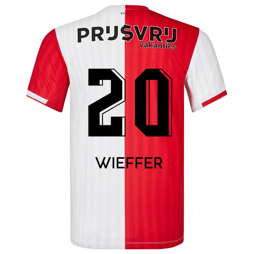 Kvinder Mats Wieffer #20 Rød Hvid Hjemmebane Spillertrøjer 2023/24 Trøje T-Shirt