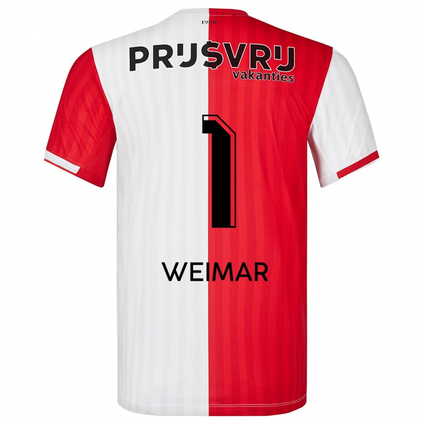Kvinder Jacintha Weimar #1 Rød Hvid Hjemmebane Spillertrøjer 2023/24 Trøje T-Shirt