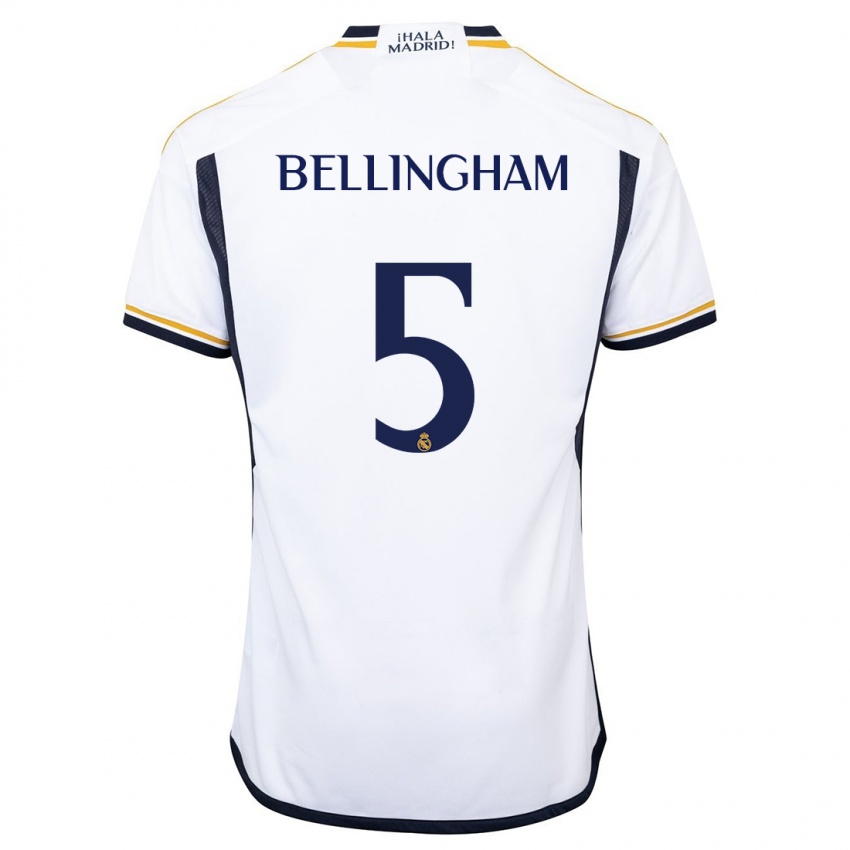 Kvinder Jude Bellingham #5 Hvid Hjemmebane Spillertrøjer 2023/24 Trøje T-Shirt