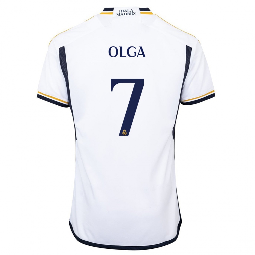 Kvinder Olga Carmona #7 Hvid Hjemmebane Spillertrøjer 2023/24 Trøje T-Shirt