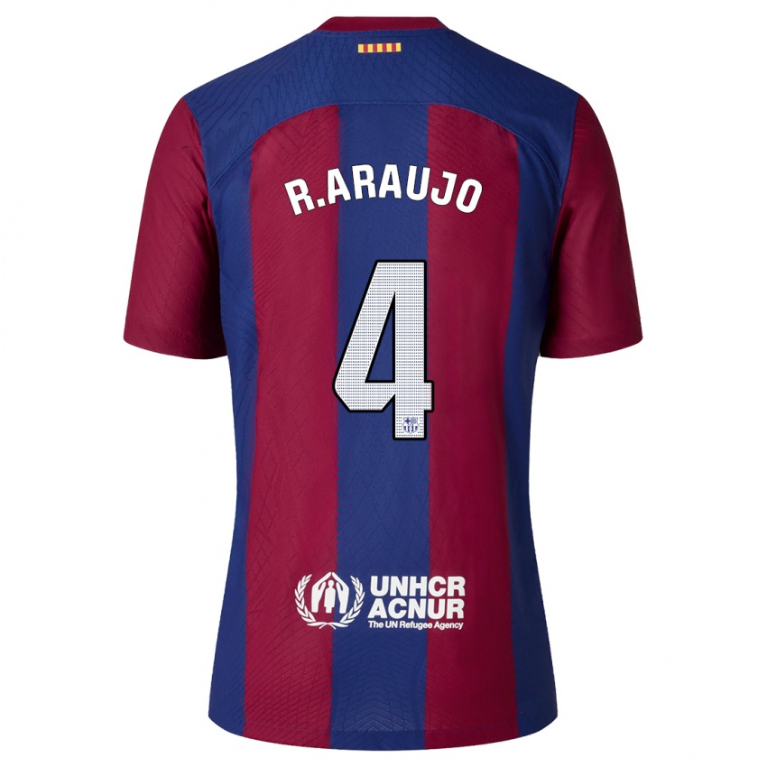 Kvinder Ronald Araujo #4 Rød Blå Hjemmebane Spillertrøjer 2023/24 Trøje T-Shirt