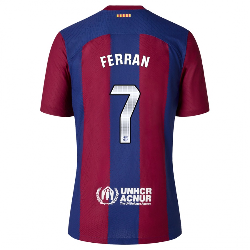 Kvinder Ferran Torres #7 Rød Blå Hjemmebane Spillertrøjer 2023/24 Trøje T-Shirt