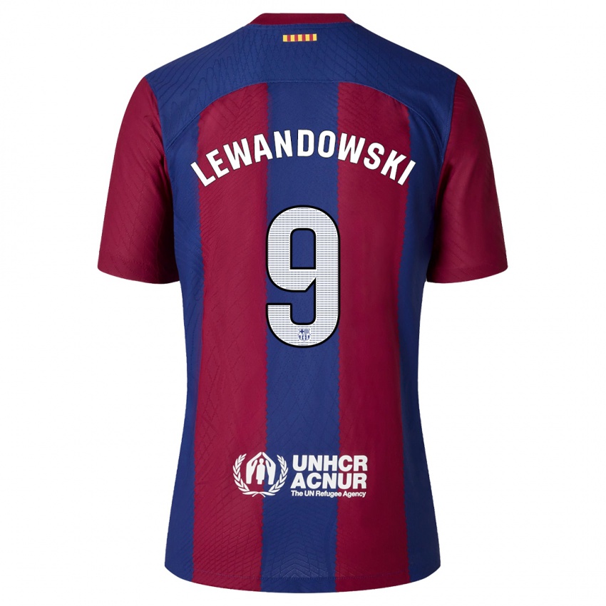 Kvinder Robert Lewandowski #9 Rød Blå Hjemmebane Spillertrøjer 2023/24 Trøje T-Shirt