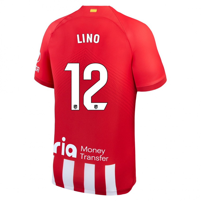 Kvinder Samuel Lino #12 Rød Hvid Hjemmebane Spillertrøjer 2023/24 Trøje T-Shirt