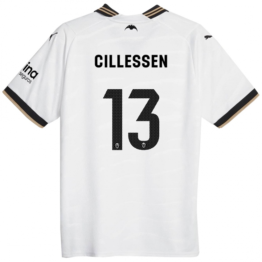 Kvinder Jasper Cillessen #13 Hvid Hjemmebane Spillertrøjer 2023/24 Trøje T-Shirt