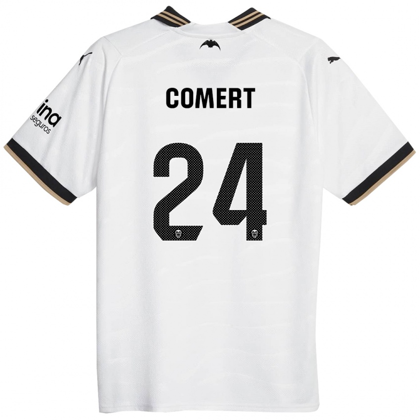 Kvinder Eray Comert #24 Hvid Hjemmebane Spillertrøjer 2023/24 Trøje T-Shirt