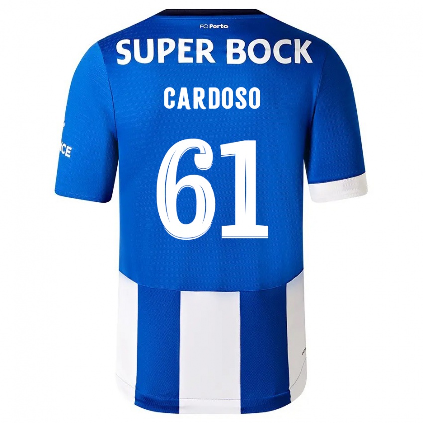 Kvinder Ivan Cardoso #61 Blå Hvid Hjemmebane Spillertrøjer 2023/24 Trøje T-Shirt