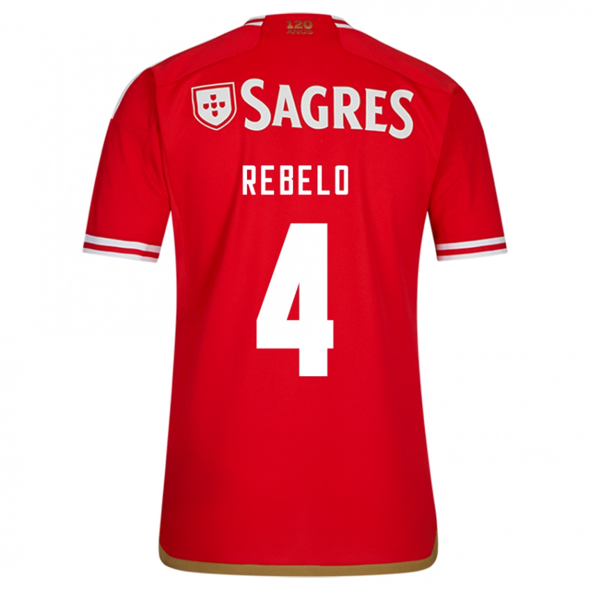 Kvinder Silvia Rebelo #4 Rød Hjemmebane Spillertrøjer 2023/24 Trøje T-Shirt