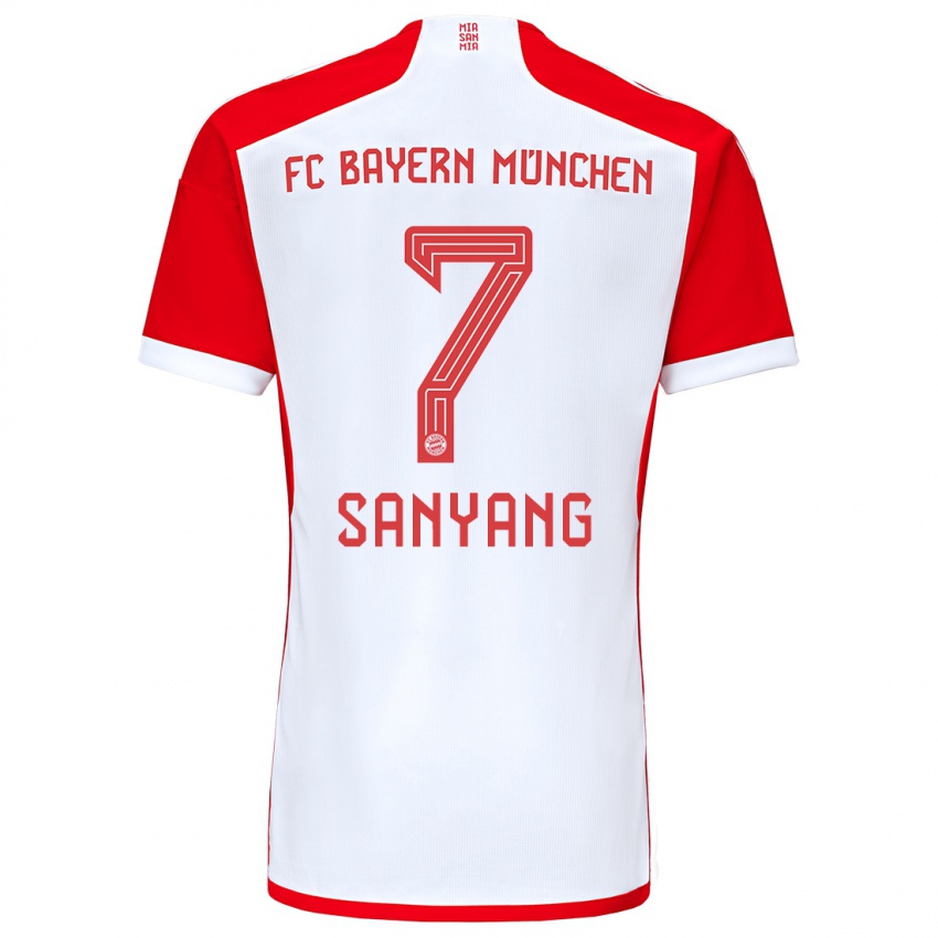 Kvinder Mamin Sanyang #7 Rød Hvid Hjemmebane Spillertrøjer 2023/24 Trøje T-Shirt