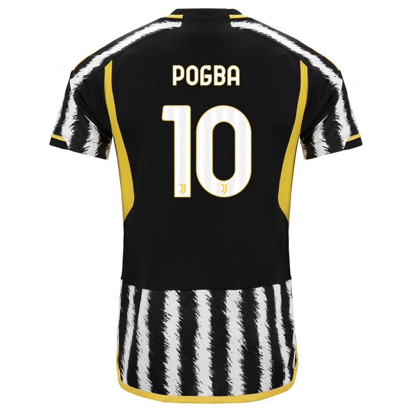 Kvinder Paul Pogba #10 Sort Hvid Hjemmebane Spillertrøjer 2023/24 Trøje T-Shirt