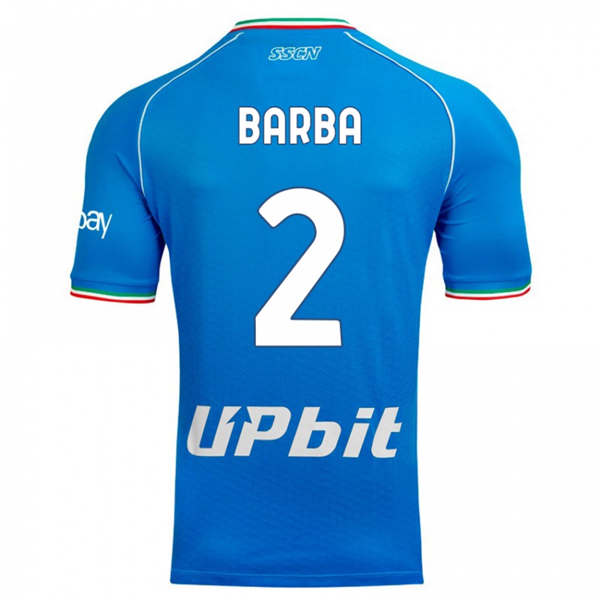 Kvinder Benedetto Barba #2 Himmelblå Hjemmebane Spillertrøjer 2023/24 Trøje T-Shirt