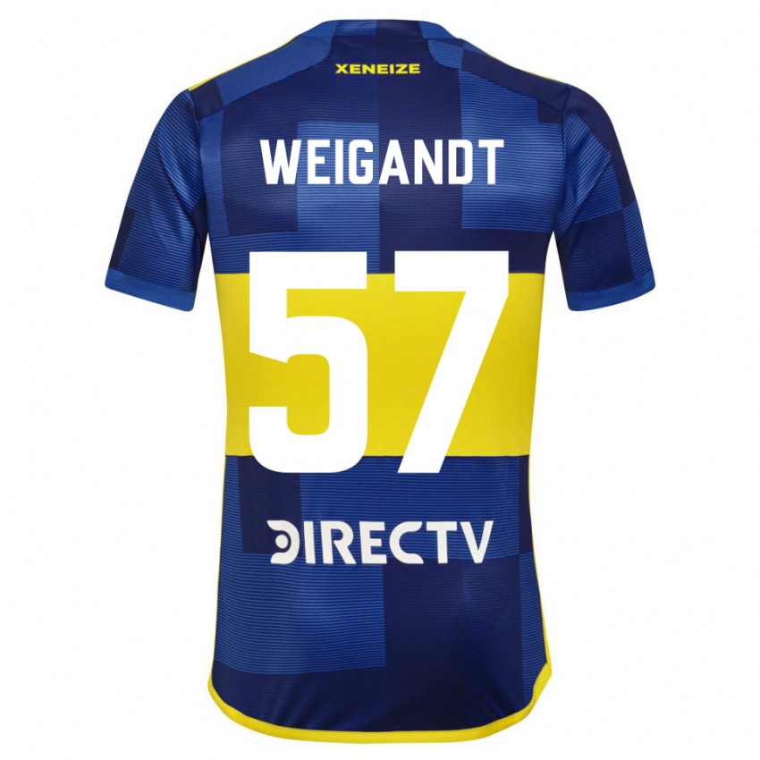 Kvinder Marcelo Weigandt #57 Mørkeblå Gul Hjemmebane Spillertrøjer 2023/24 Trøje T-Shirt