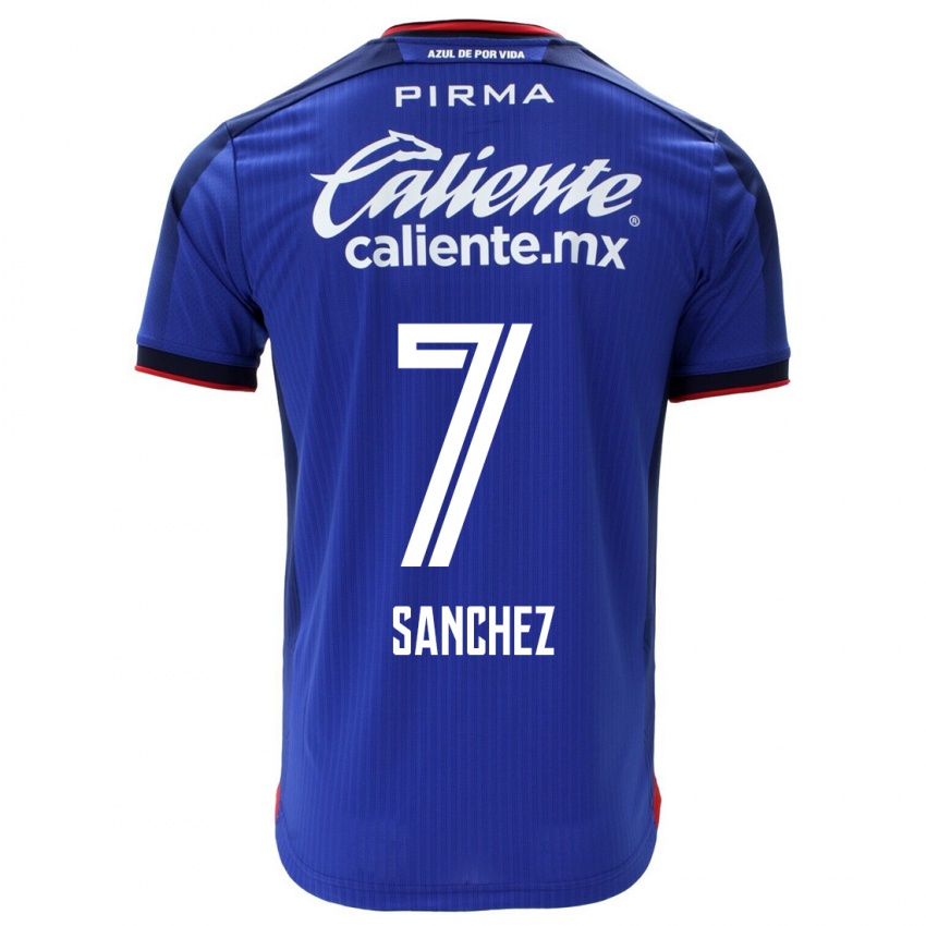 Kvinder Andrea Sanchez #7 Blå Hjemmebane Spillertrøjer 2023/24 Trøje T-Shirt