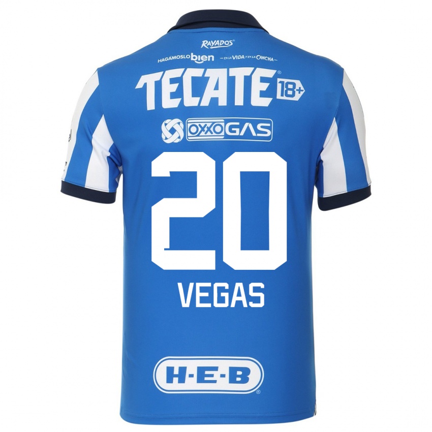Kvinder Sebastian Vegas #20 Blå Hvid Hjemmebane Spillertrøjer 2023/24 Trøje T-Shirt