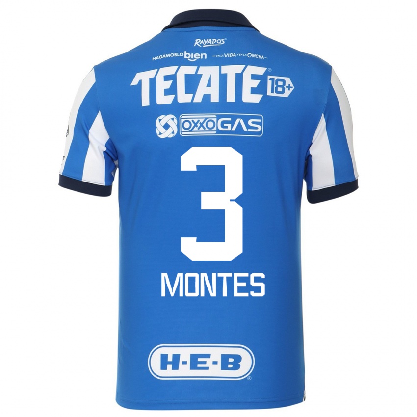 Kvinder Cesar Montes #3 Blå Hvid Hjemmebane Spillertrøjer 2023/24 Trøje T-Shirt