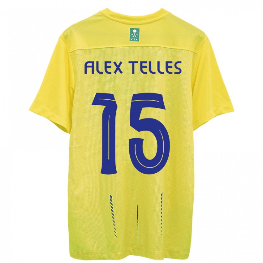 Kvinder Alex Telles #15 Gul Hjemmebane Spillertrøjer 2023/24 Trøje T-Shirt