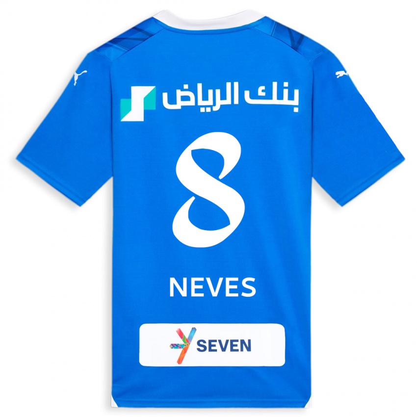 Kvinder Ruben Neves #8 Blå Hjemmebane Spillertrøjer 2023/24 Trøje T-Shirt