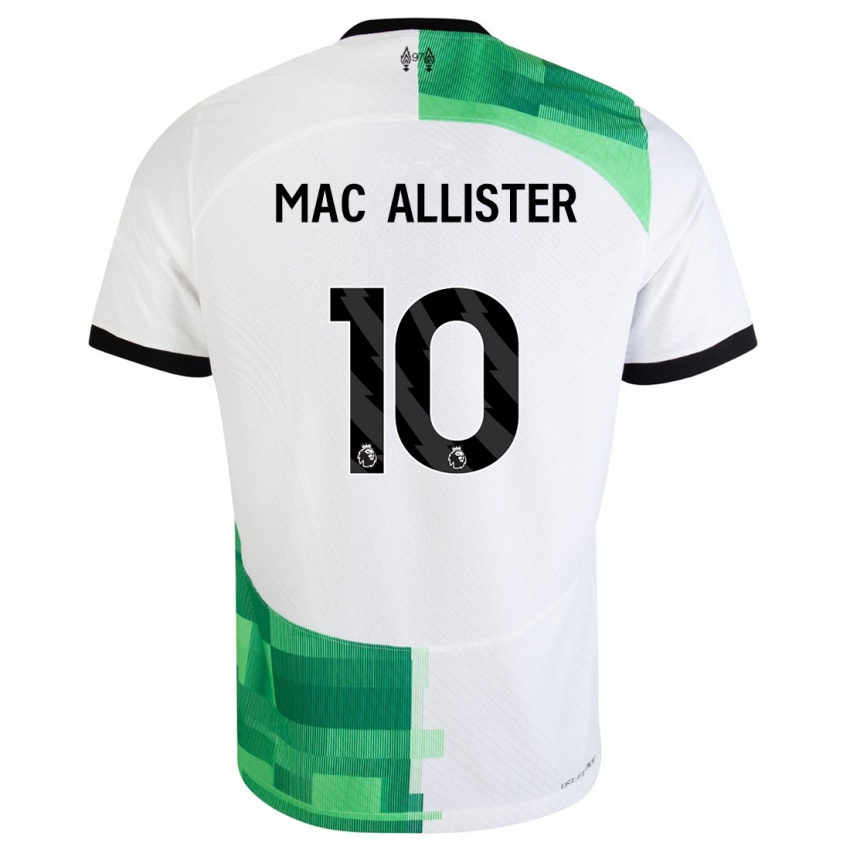 Kvinder Alexis Mac Allister #10 Hvid Grøn Udebane Spillertrøjer 2023/24 Trøje T-Shirt