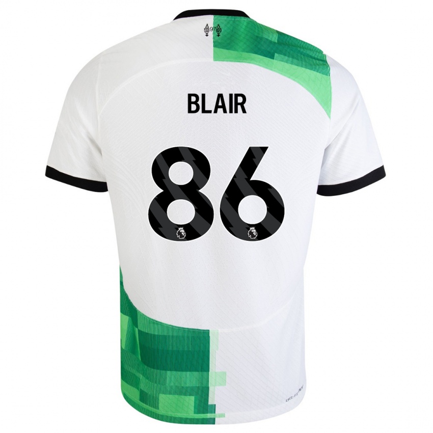 Kvinder Harvey Blair #86 Hvid Grøn Udebane Spillertrøjer 2023/24 Trøje T-Shirt