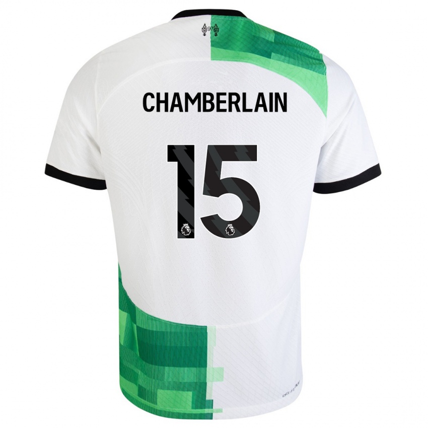 Kvinder Alex Oxlade Chamberlain #15 Hvid Grøn Udebane Spillertrøjer 2023/24 Trøje T-Shirt