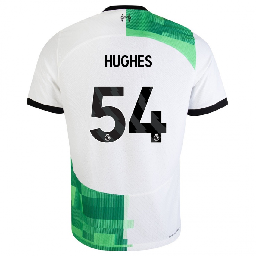 Kvinder Liam Hughes #54 Hvid Grøn Udebane Spillertrøjer 2023/24 Trøje T-Shirt