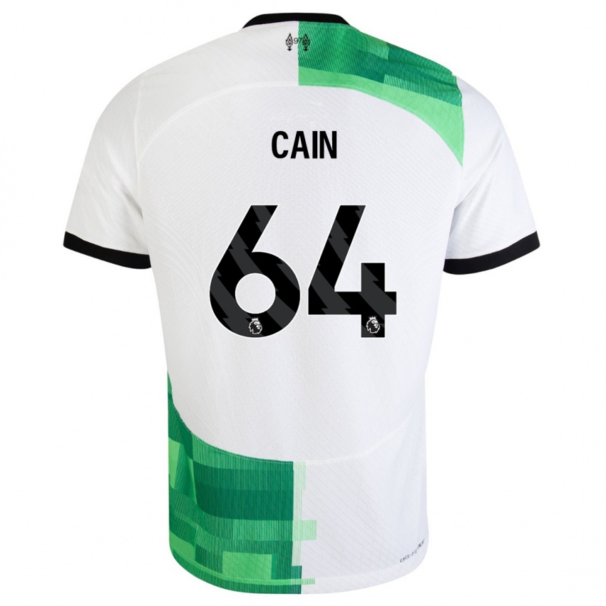 Kvinder Jake Cain #64 Hvid Grøn Udebane Spillertrøjer 2023/24 Trøje T-Shirt