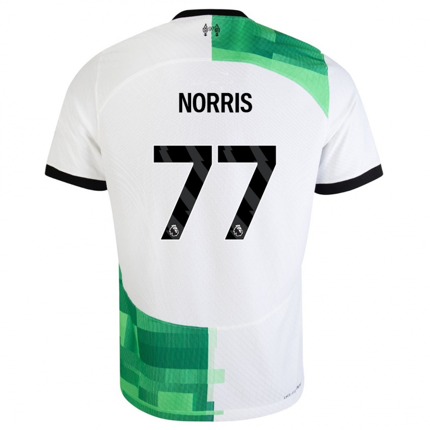 Kvinder James Norris #77 Hvid Grøn Udebane Spillertrøjer 2023/24 Trøje T-Shirt