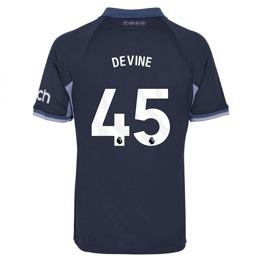Kvinder Alfie Devine #45 Mørkeblå Udebane Spillertrøjer 2023/24 Trøje T-Shirt