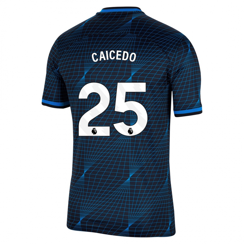 Kvinder Moises Caicedo #25 Mørkeblå Udebane Spillertrøjer 2023/24 Trøje T-Shirt