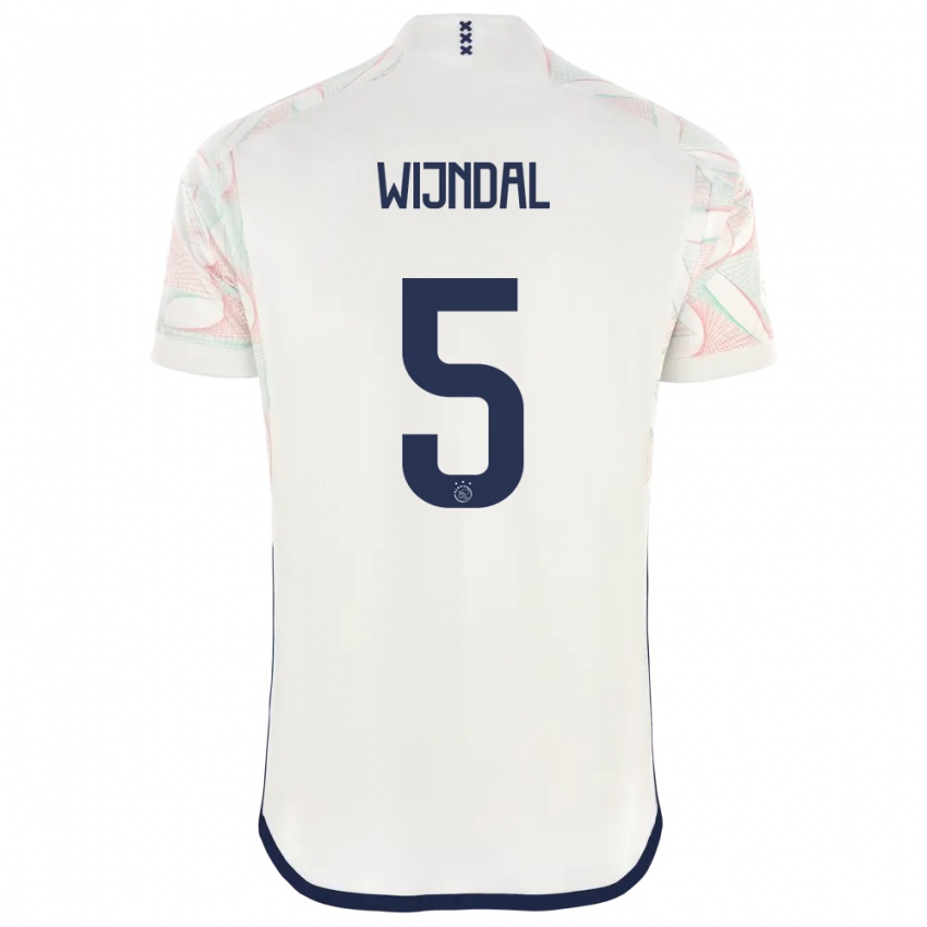 Kvinder Owen Wijndal #5 Hvid Udebane Spillertrøjer 2023/24 Trøje T-Shirt