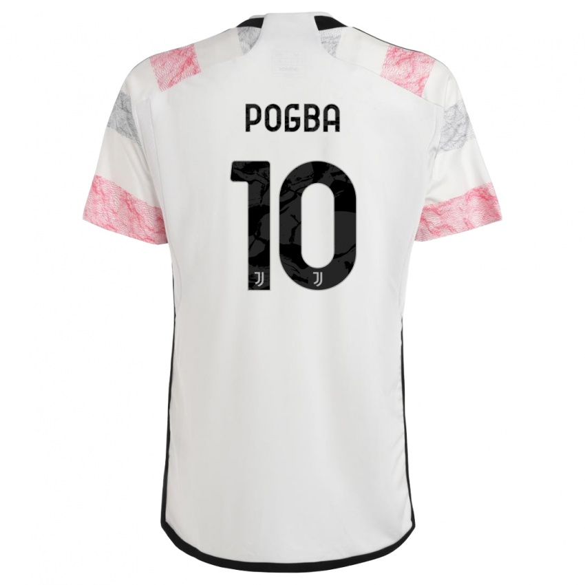 Kvinder Paul Pogba #10 Hvid Pink Udebane Spillertrøjer 2023/24 Trøje T-Shirt