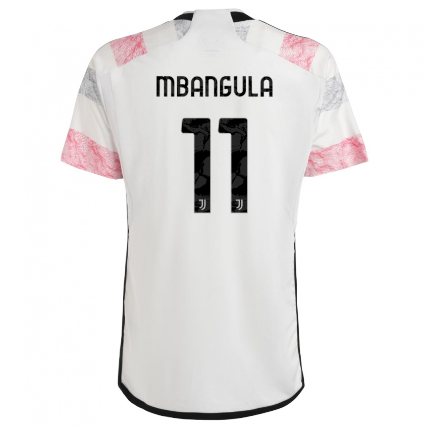 Kvinder Samuel Mbangula #11 Hvid Pink Udebane Spillertrøjer 2023/24 Trøje T-Shirt
