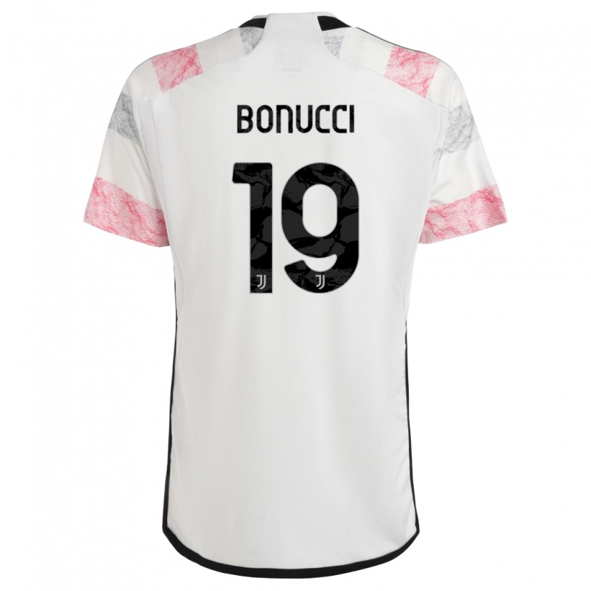 Kvinder Leonardo Bonucci #19 Hvid Pink Udebane Spillertrøjer 2023/24 Trøje T-Shirt