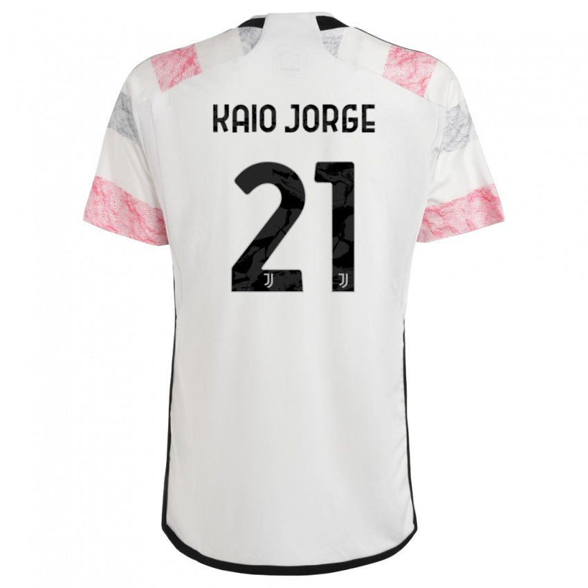Kvinder Kaio Jorge #21 Hvid Pink Udebane Spillertrøjer 2023/24 Trøje T-Shirt